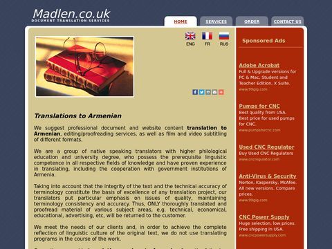 Document translations to Armenian. Editing and proofreading of the texts.