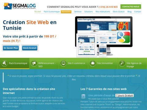 Segmalog Creation web site Tunisie