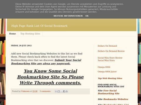 List Social Bookmarking Sites