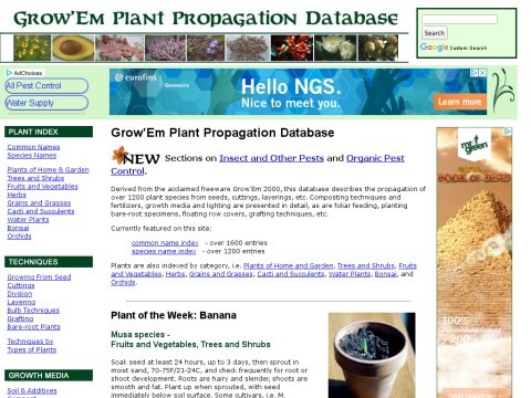GrowEm Plant Propagation Database