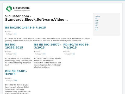 Sicluster.com - Standards,Ebook,Software,Video .. | Download