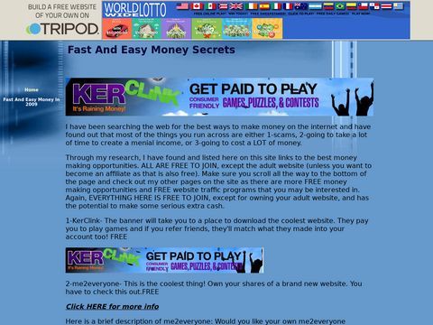 Fast And Easy Money Secrets