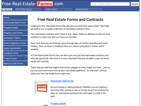 Free Real Estate Forms and Free Real Estate Contracts