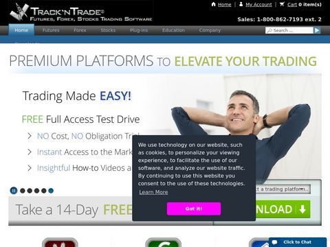 Track n Trade Commodity Futures Trading Software, Forex Trading Software, and Stocks Trading Software.