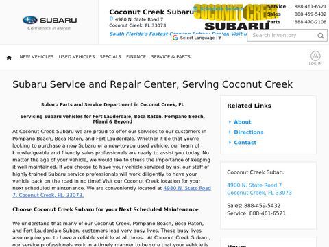 Coconut Creek Subaru Auto Repair Center