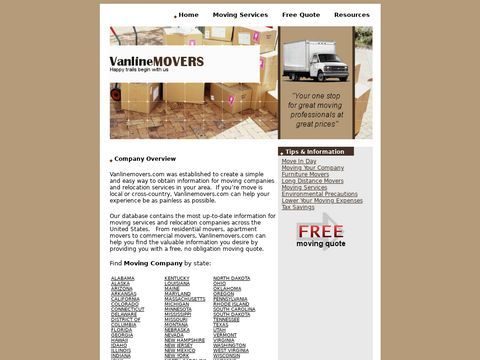 Van Line Movers, Moving Company, Movers & Moving Services