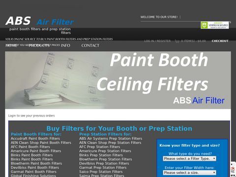 ABS Air Filter, Paint Booth Filters, Prep Station Filters