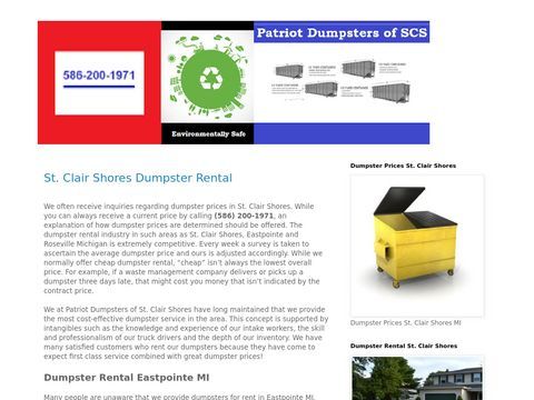 Dumpster Rental St. Clair Shores