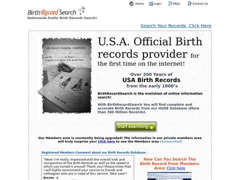 Public birth record search, USA Birth Records Search