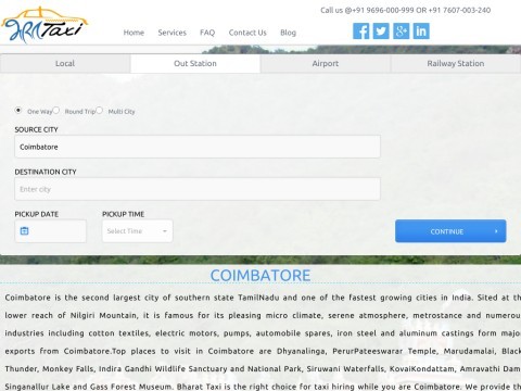 Taxi Booking in Coimbatore | Bharat Taxi