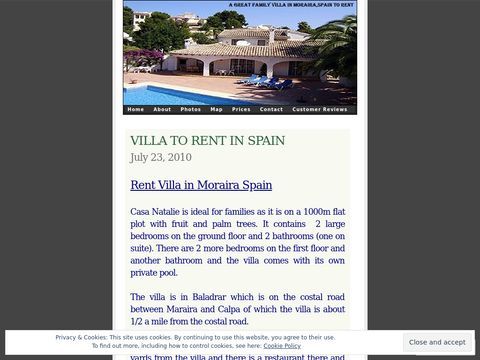 Rent Villa in Moraira Spain