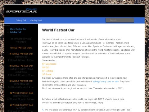 Fastest cars in the world