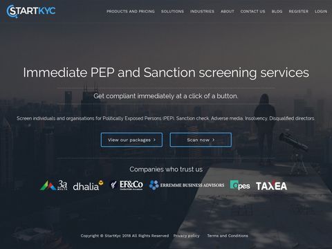 Instant Online PEP and Sanction Screening
