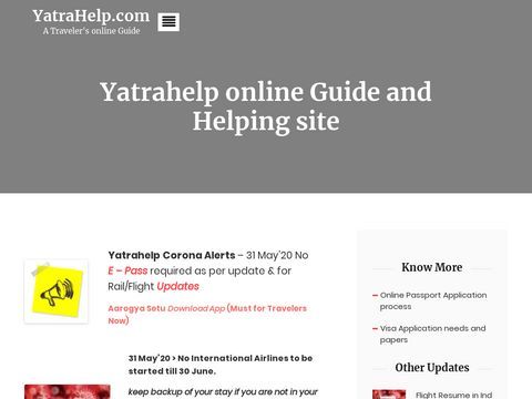 Yatrahelp online Guide and Helping site ~ YatraHelp.com