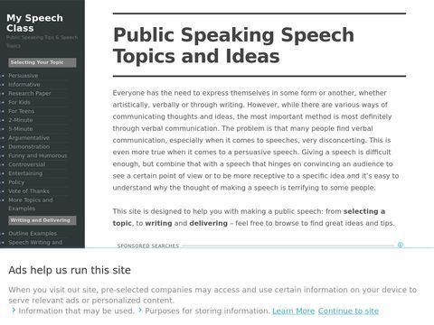 Speech Topics Help