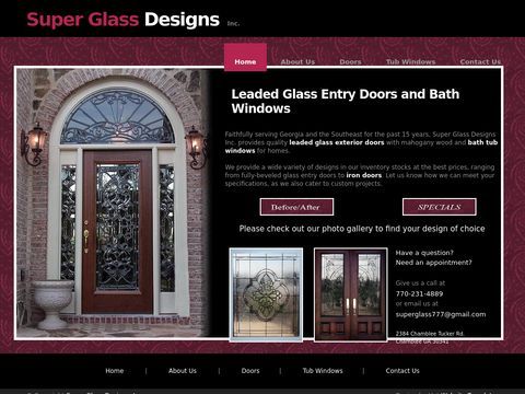 Super Glass Designs - Leaded Art Glass Doors and Garden Tub Windows