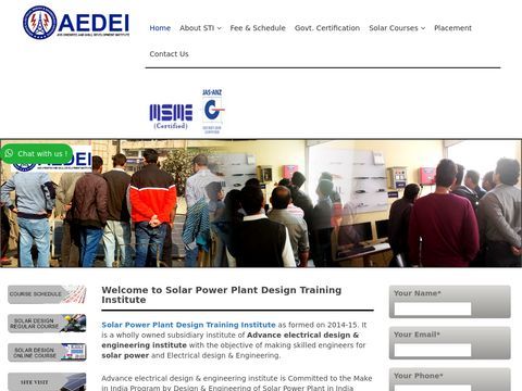 Solar power plant design training in Delhi
