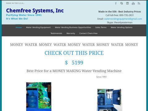 Drinking Water Vending Machines & Equipment Manufacturer : Chem Free Systems