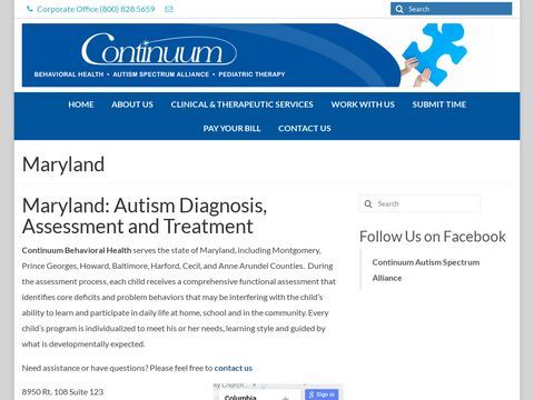 Continuum Autism Spectrum Alliance Columbia MD