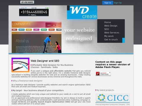 Freelance Web Design - SEO | WDcreate Chennai - Tamilnadu - India