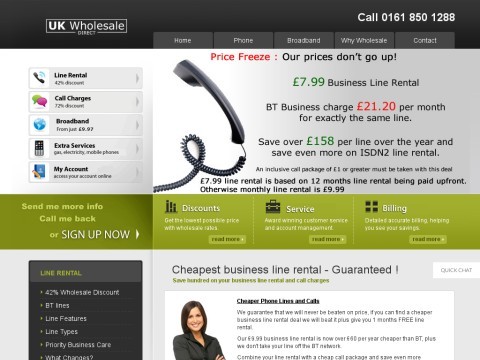 UK WHOLESALE: Business calls and line rental