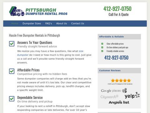 Pittsburgh Dumpster Rental Pros