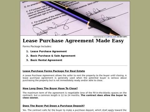 Lease Purchase Agreement Made Simple