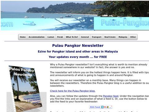 Pulau Pangkor Newsletter, all the updates about Pangkor 