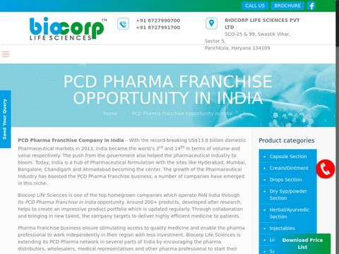 PCD Pharma Franchise Company - Biocorp Life Sciences