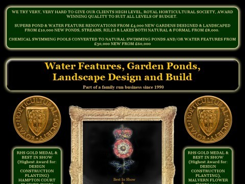 Water Features: garden ponds, water features natural & formal