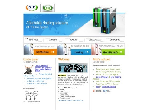 Web Hosting, SEO India Low cost Website Designing Webhosting INDIA Newfunda.com