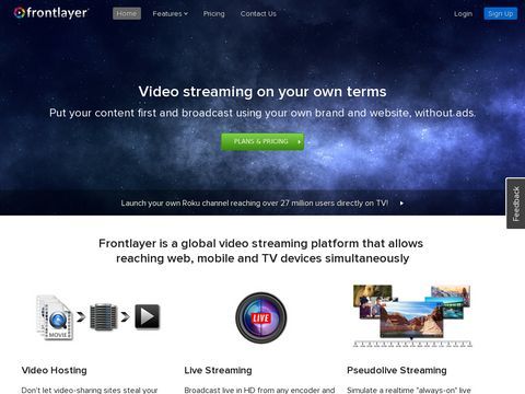 Frontlayer | Live video streaming to the web, mobile and smart TV devices