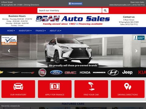 Used car dealer in W Springfield Western MA Worcester, MA | Dean Auto Sales
