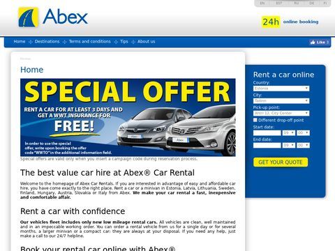 Abex Car Rental Tallinn Estonia