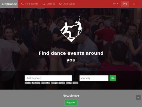 MapDance - Find salsa classes, kizomba parties, dance events