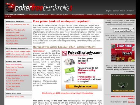 Free poker bankroll