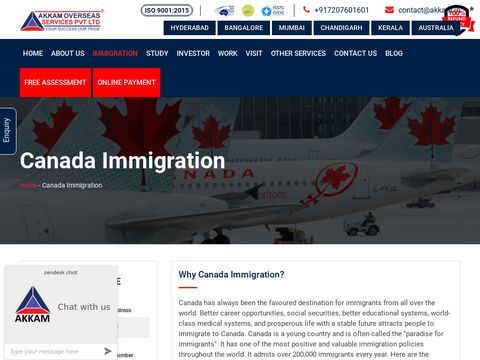 Canada PR Visa Immigration Consultants in Hyderabad Chandigarh Bangalore | Canada Permanent Residency Visa Immigration Consultants