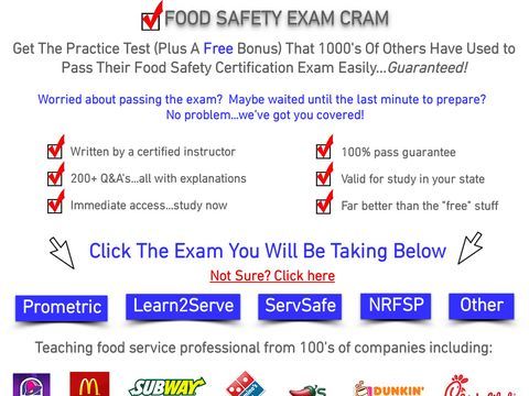 Food Safety Exam Cram