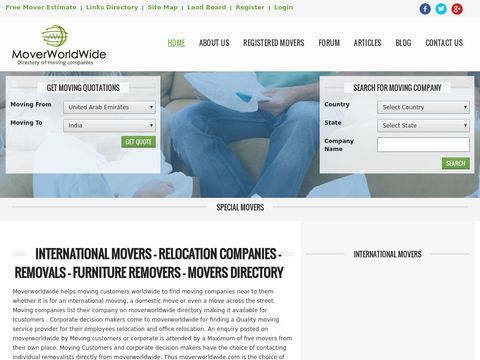 Movers Directory with moving companies list for international moving and relocation