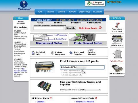 HP parts support for laserjet printers plotters designjets and toners