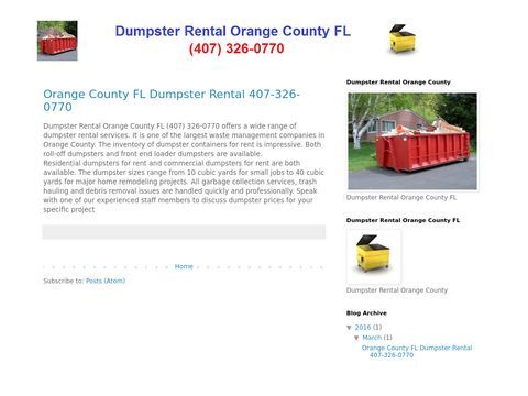 Dumpster Rental Orange County FL