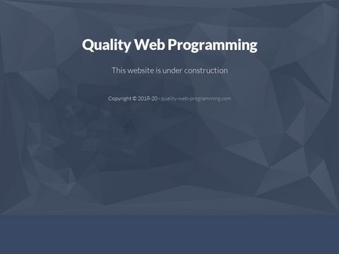 Quality Web Programming