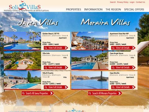 Holiday rentals villas and apartments in Javea, Denia & Moraira