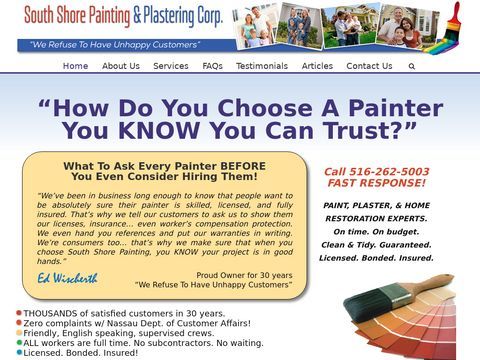 Residential Painting Contractors Long Island, Nassau County - Interior, Exterior Painting Long Island - Residential Painting Nassau County, Long Island - South Shore Painting & Plastering Corp.