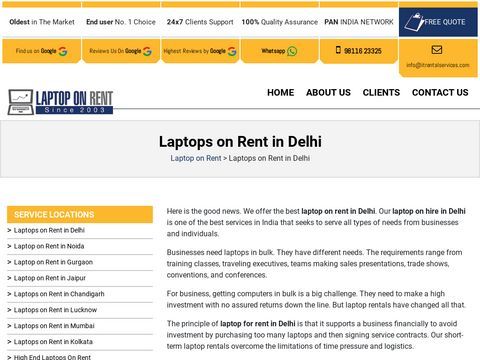 Laptop on Rent, Laptop on Rent in Delhi, Gurgaon, Noida