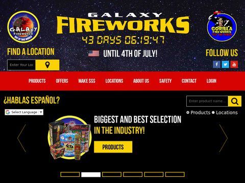 Galaxy Fireworks. Locations in Tampa,lakeland,Orlando,Brandon,Ft Myers,and Plant City