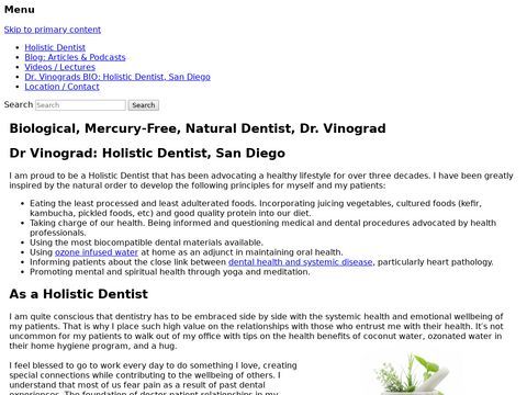 Dr Daniel Vinograd DDS, Holistic Dentist