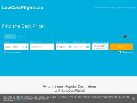 Low cost flights and hotels - Flight search