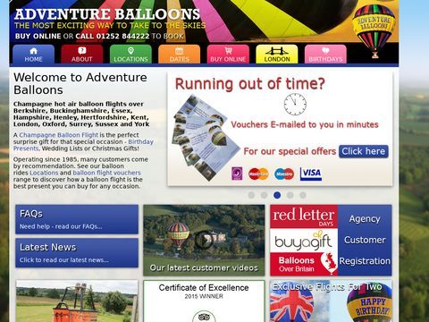 Champagne Hot Air Balloon Flights with Adventure Balloons