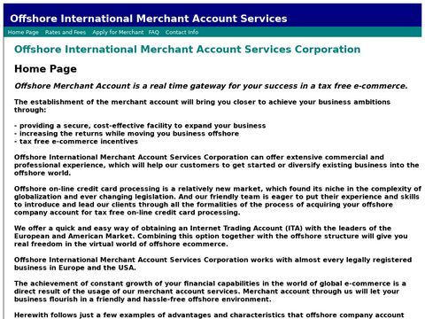 Offshore Banking Account
